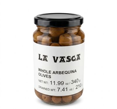 LA VASCA, whole arbequina olives (340 g)