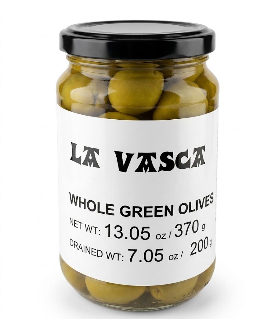 LA VASCA, whole manzanilla olives (370 g)