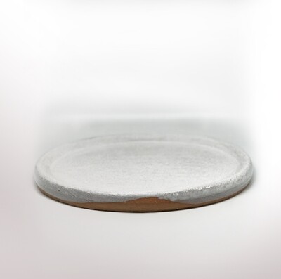 Terracotta white oval plate (19 cm to 24 cm)