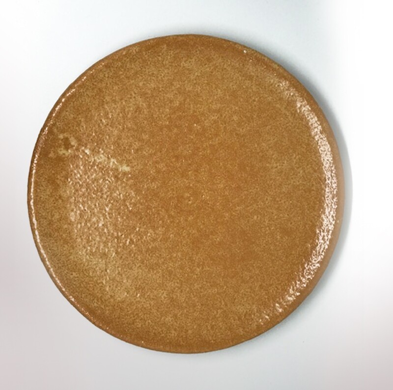 Terracotta leather round plate (18 cm/ 7 in)