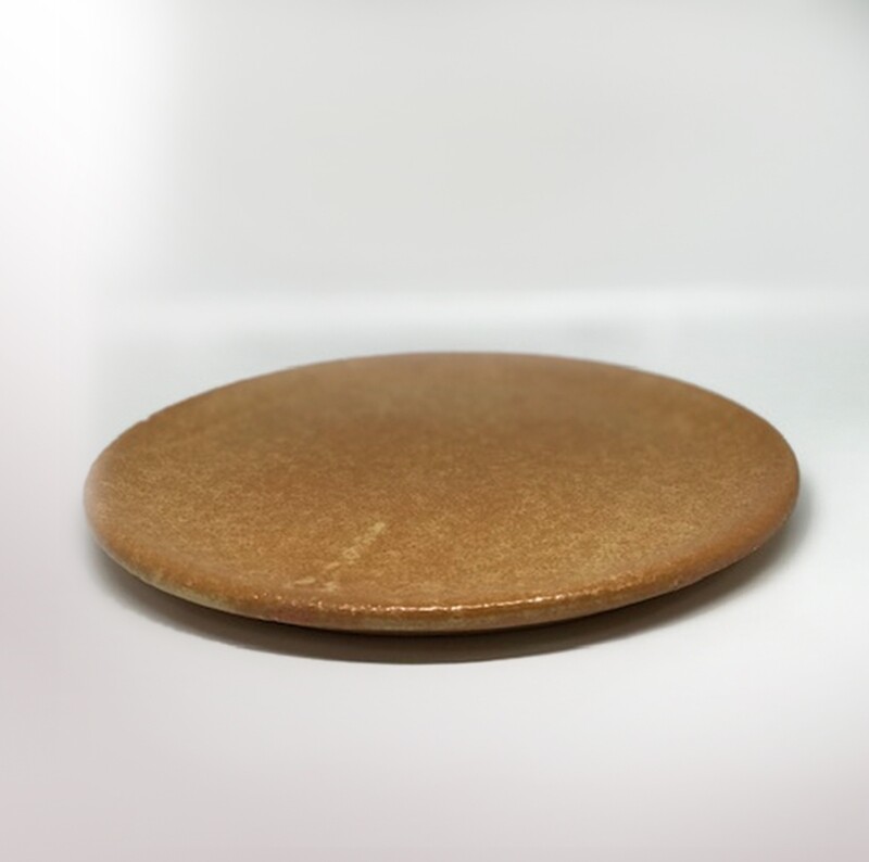 Terracotta leather round plate (18 cm/ 7 in)