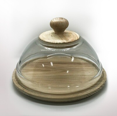 Galician cheese plate [Quesera] with lid &amp; wooden base