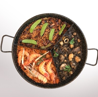 GARCIMA, enameled multi-taste paella pan (3 partitions)