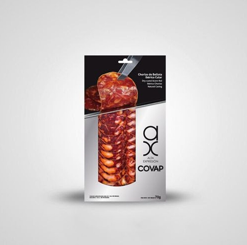 AX COVAP, pre-sliced dry-uncured acorn-fed Iberian chorizo [Chorizo Ibérico] (2 oz)
