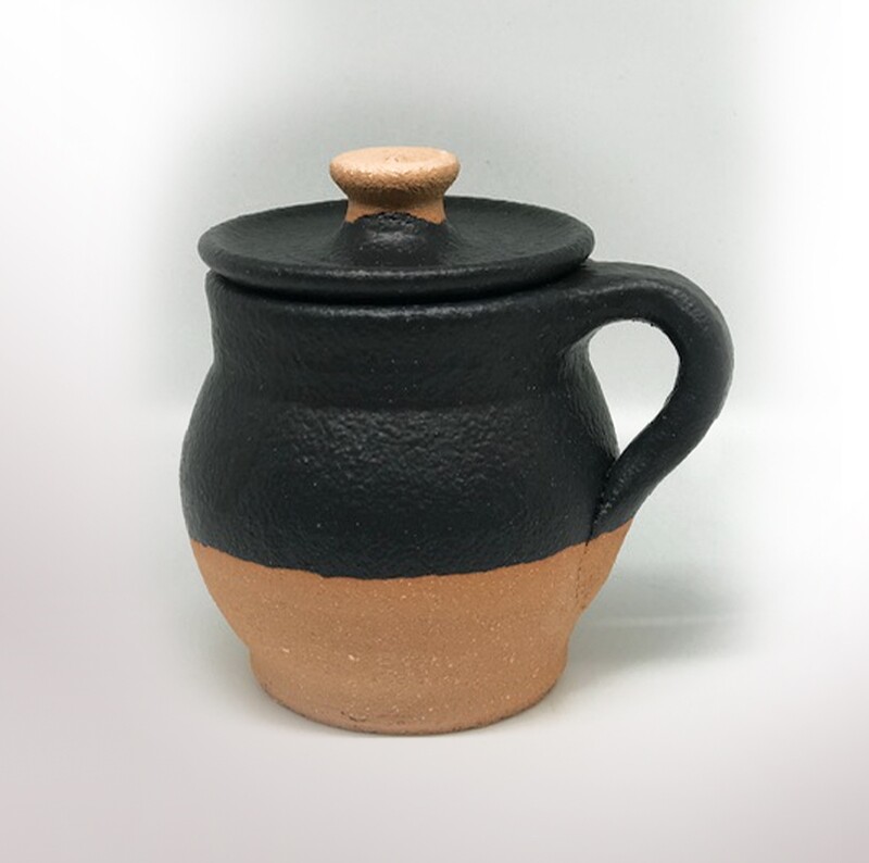 Terracotta carbon cooking pot [Puchero de Pereruela] (1/4 l) ( 12 x 10 cm)