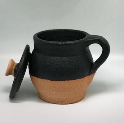 Terracotta carbon cooking pot [Puchero de Pereruela] (1/4 l) ( 12 x 10 cm)