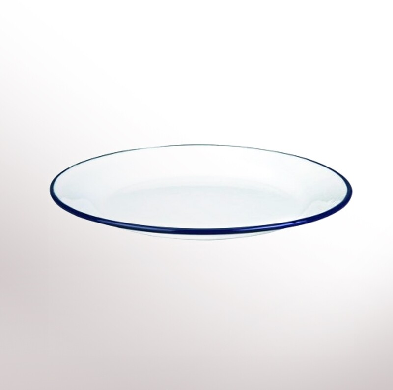 IBILI VINTAGE, white with blue ribbon plain plate (22 x 22 x 2.3 cm)