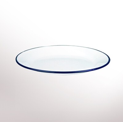 IBILI VINTAGE, white with blue ribbon plain plate (22 x 22 x 2.3 cm)