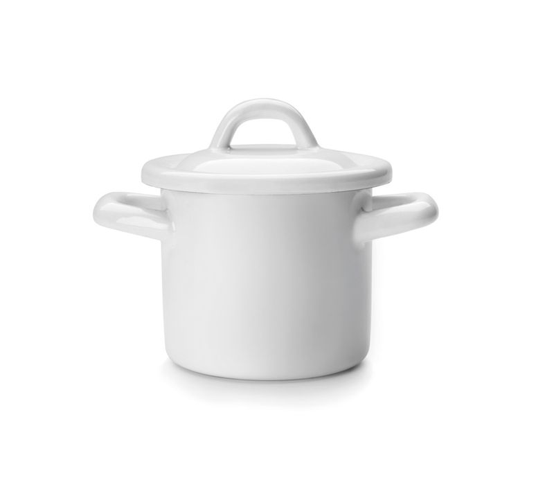 IBILI VINTAGE, white mini straight casserole with lid (10 cm x 9.5 cm)