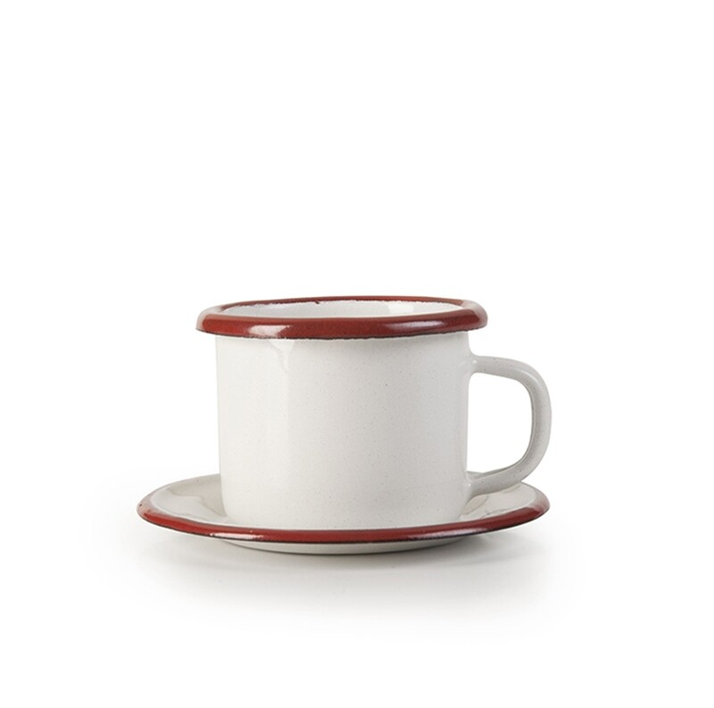 IBILI VINTAGE, bordeaux set of 6 mugs with plates (5 cm)
