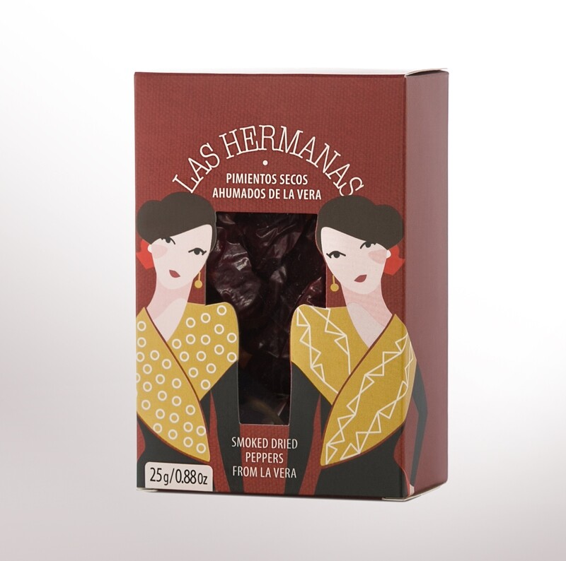 LAS HERMANAS, hot smoked dried peppers [Pimientos de la Vera] (25 g)