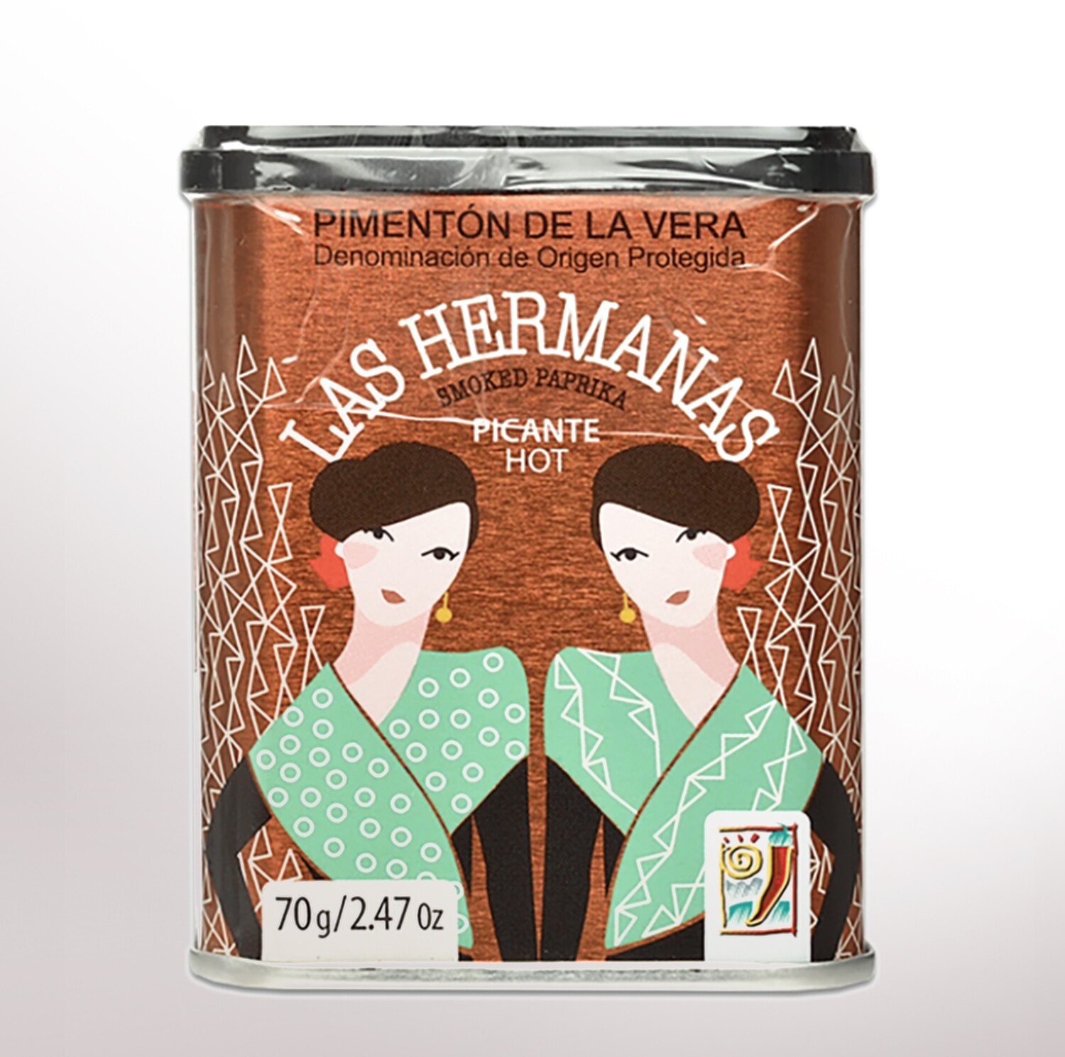 LAS HERMANAS, hot paprika can [Pimentón de la Vera] (70 g)