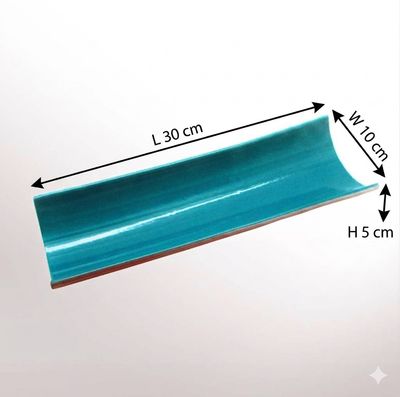 Turquoise serving plate tile [Teja] ( 30 x 10 x 5 cm)