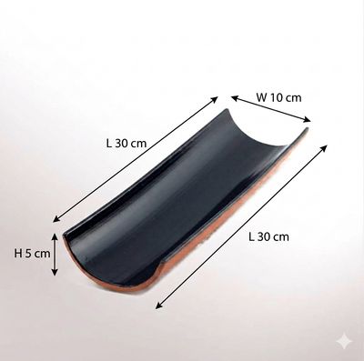 Black serving plate tile [Teja] ( 30 x 10 x 5 cm)