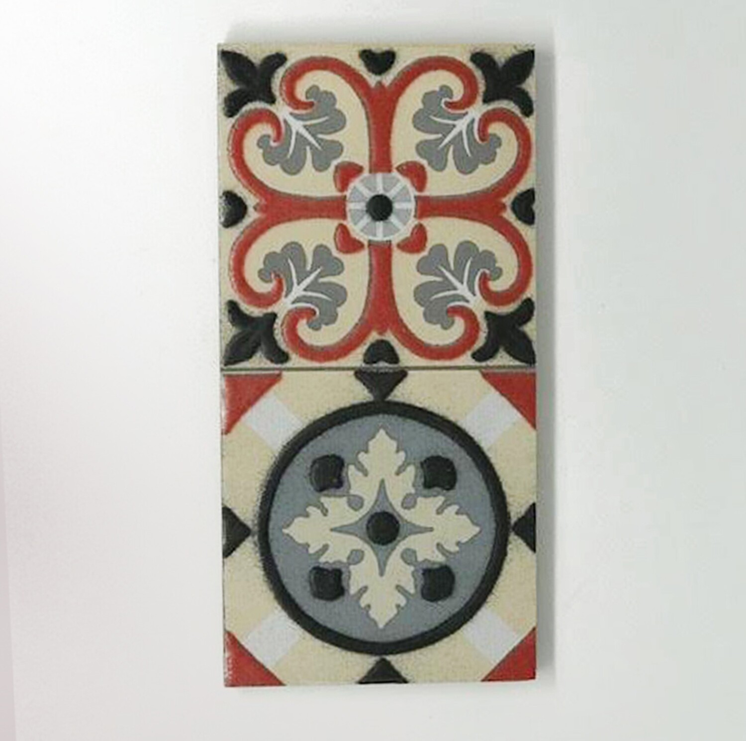 Pack of 4 mini red serving tile (15 x 7 x 1 cm)