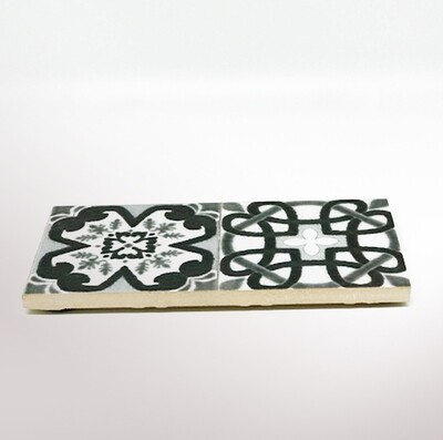 Pack of 4 mini grey serving tile (15 x 7 x 1 cm)