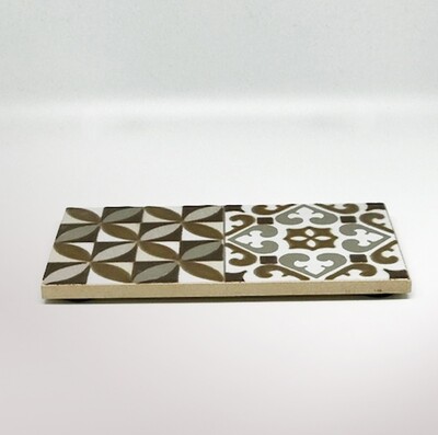 Pack of 4 mini brown serving tile (15 x 7 x 1 cm)