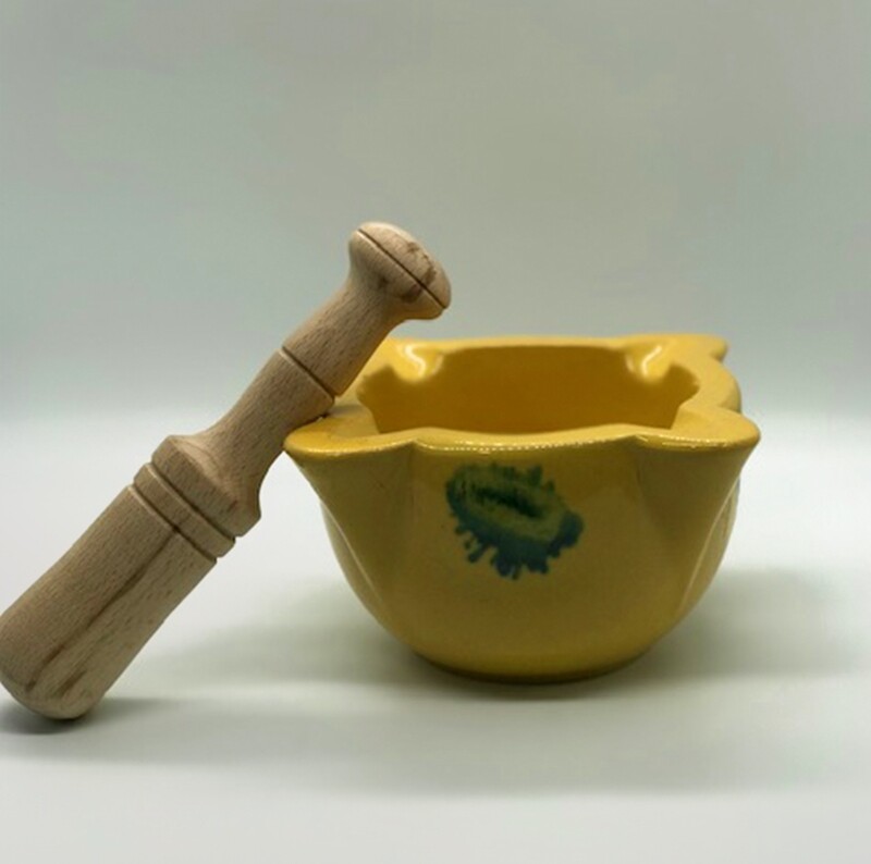 Hand painted mortar and pestle (from 3 to 6 inches)