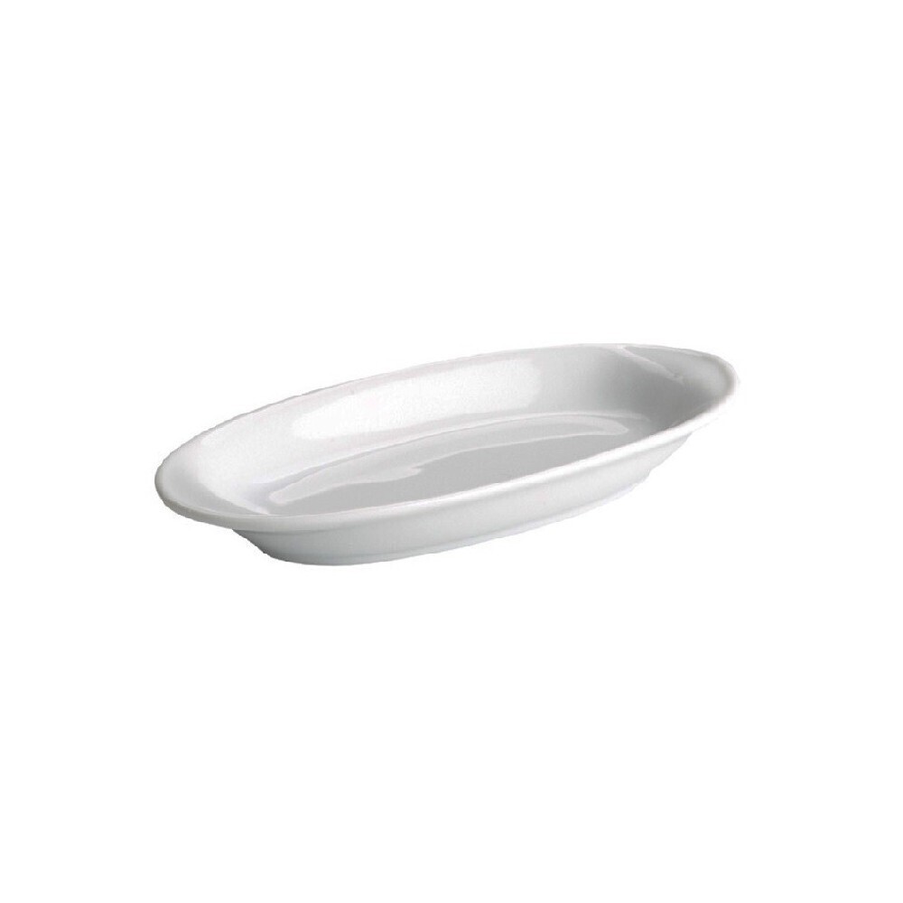 White porcelain oval platter [Rabanera Oval] (16 x 8 cm)