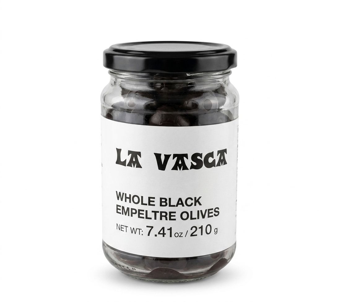 LA VASCA, whole empeltre black olives (210 g)