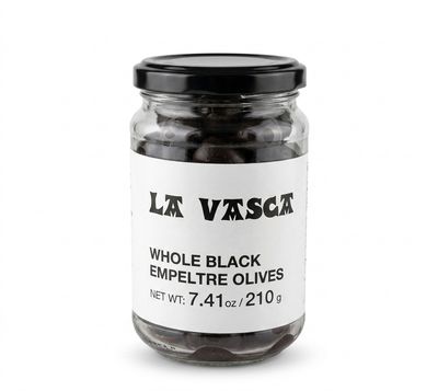 LA VASCA, whole empeltre black olives (210 g)