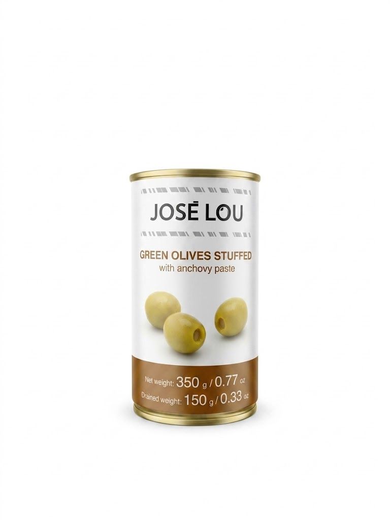 JOSÉ LOU, stuffed olives with anchovy (350 g)