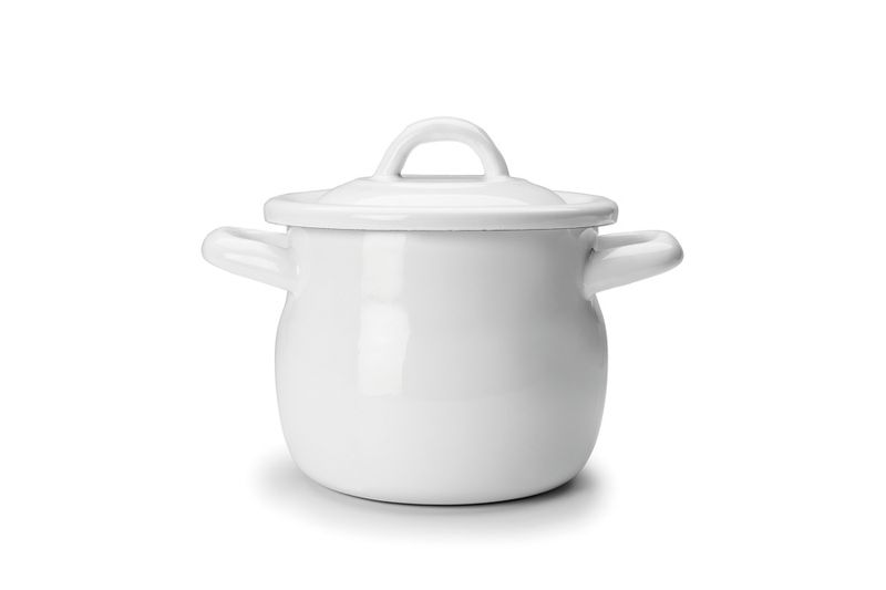 IBILI VINTAGE, white mini stockpot with lid (0.5 Lt) (12 cm)