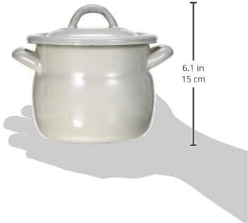 IBILI VINTAGE, white mini stockpot with lid (0.5 Lt) (12 cm)