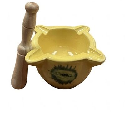 Hand painted mini mortar and pestle, [Mortero No 4] (8.5 x 4.5 cm)