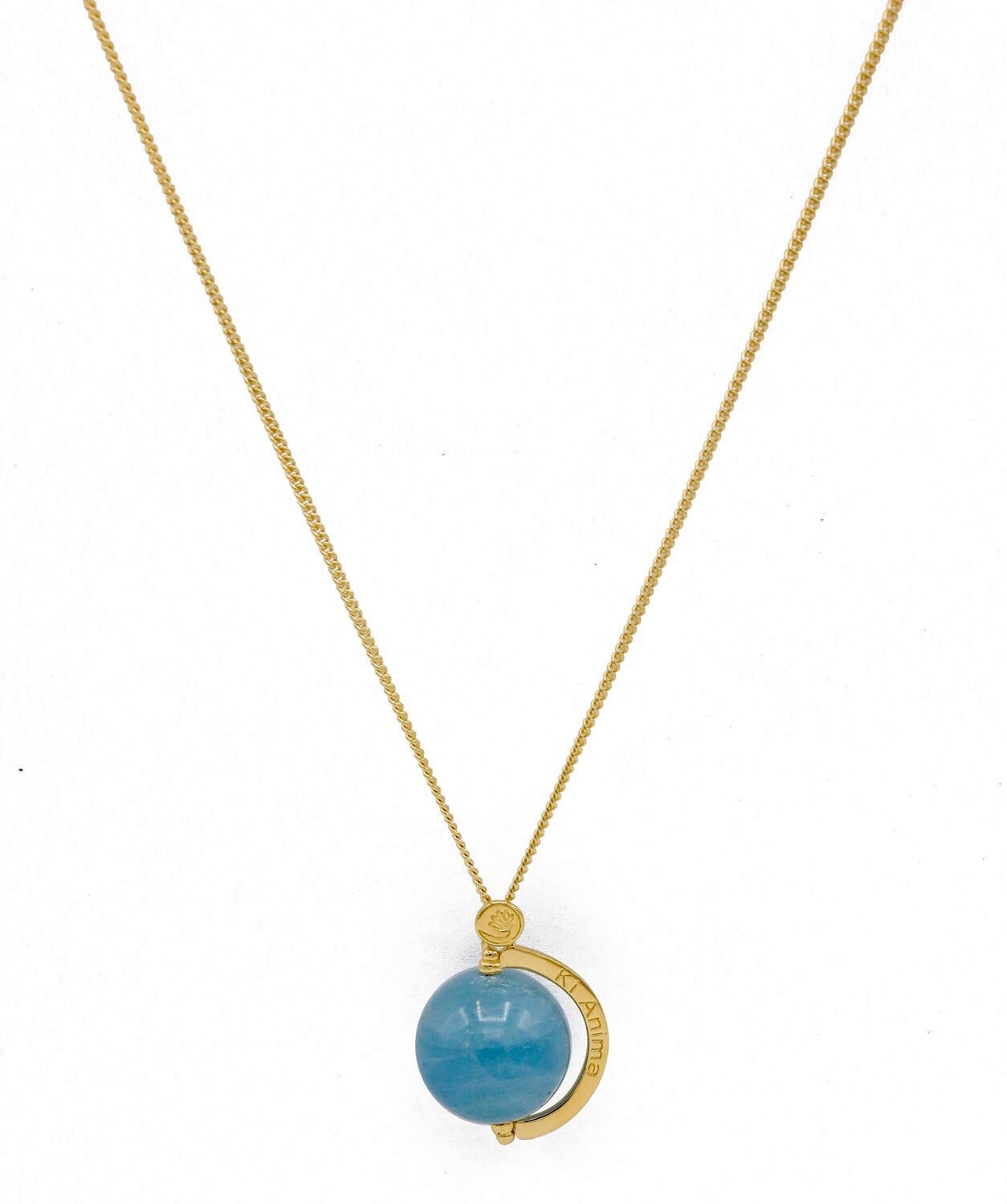 Collana Giragemma &quot;indosso facile&quot; con Acquamarina Azzurra 16mm