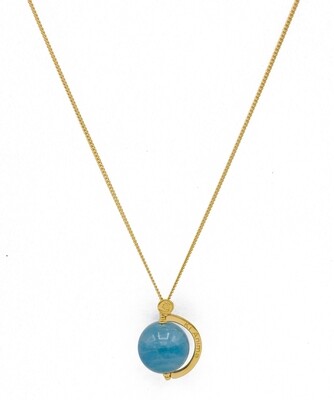 Collana Giragemma &quot;indosso facile&quot; con Acquamarina Azzurra 16mm