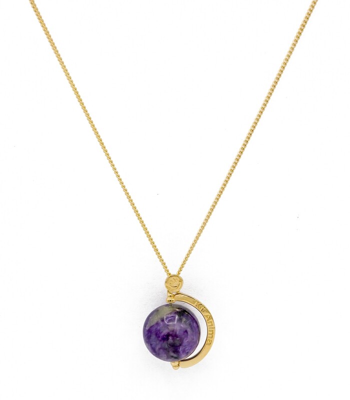 Collana Giragemma &quot;indosso facile&quot; con Charoite16mm