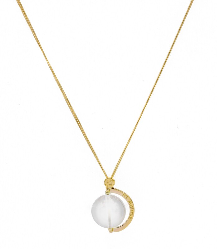 Collana Giragemma &quot;indosso facile&quot; con Cristallo di Rocca Lucido16mm
