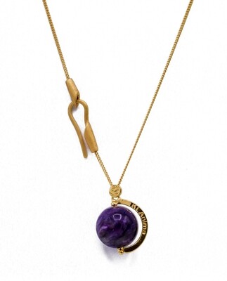 Collana Giragemma &quot;INDOSSO 
ELEGANTE&quot; con Charoite 16mm
