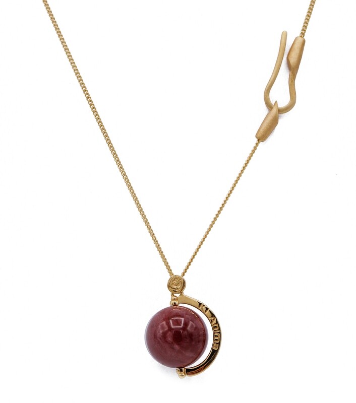 Collana Giragemma &quot;INDOSSO 
ELEGANTE&quot; con Diaspro Oceano 16mm