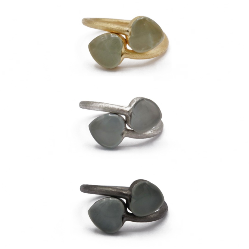 Anello CUORINMANO 8X8 con Acquamarina Milky ct 2,98