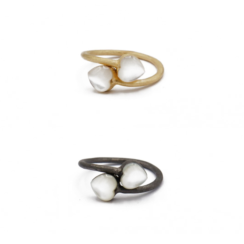 Anello CUORINMANO 6X6 con Madreperla ct 1,48
