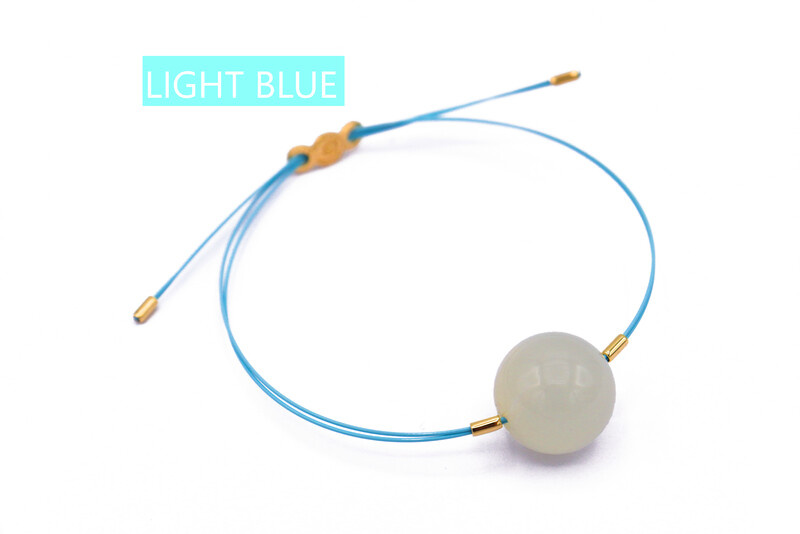 Bracciale Vivi con CAVETTO COLORATO con Pietra di Luna 14mm