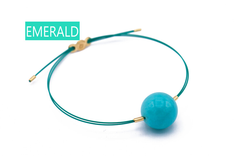 Bracciale Vivi con CAVETTO COLORATO con Amazzonite 14mm
