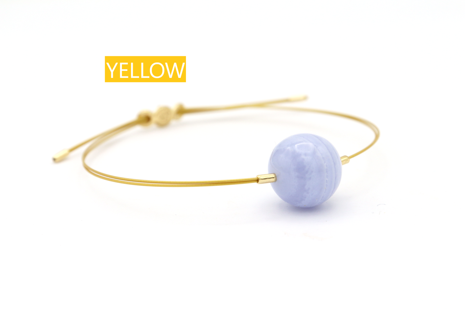 Bracciale Vivi con CAVETTI COLORATI con Calcedonio 14mm