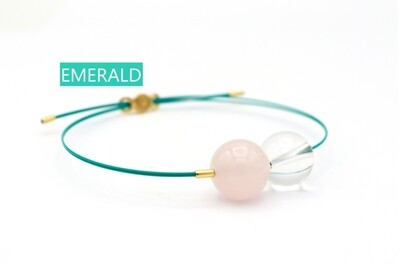 Bracciale Vivi Mix con CAVETTI COLORATI Quarzo Rosa e Cristallo di Rocca Lucido 12mm