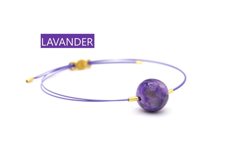 Bracciale Vivi CAVETTI COLORATI con Charoite 12mm
