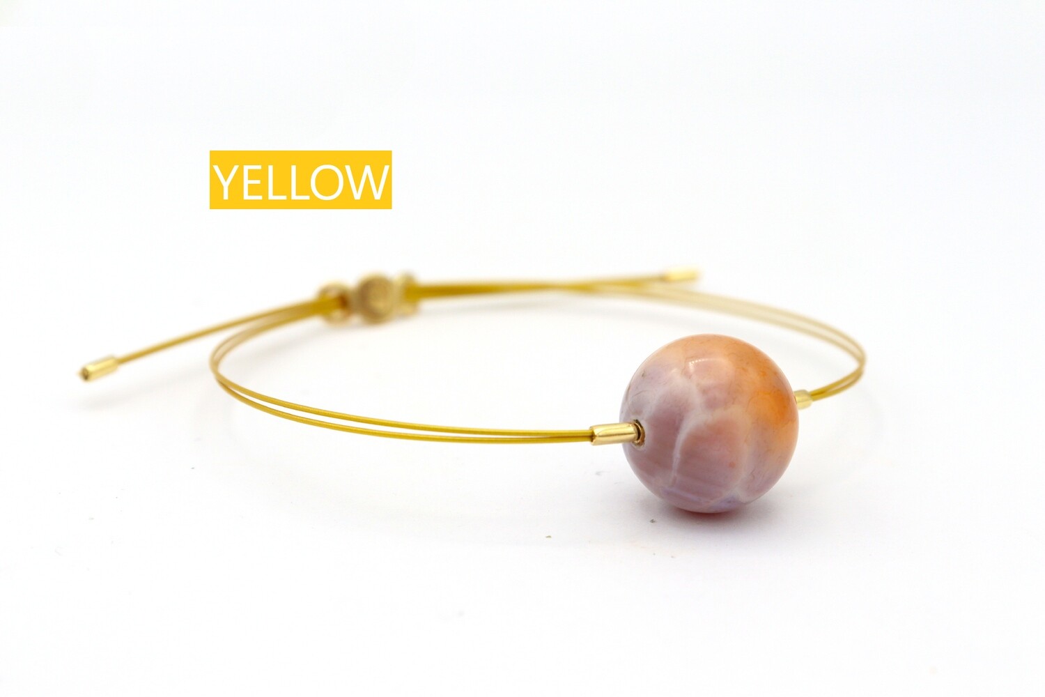 Bracciale Vivi con CAVETTO COLORATO con Agata Botswana 14mm