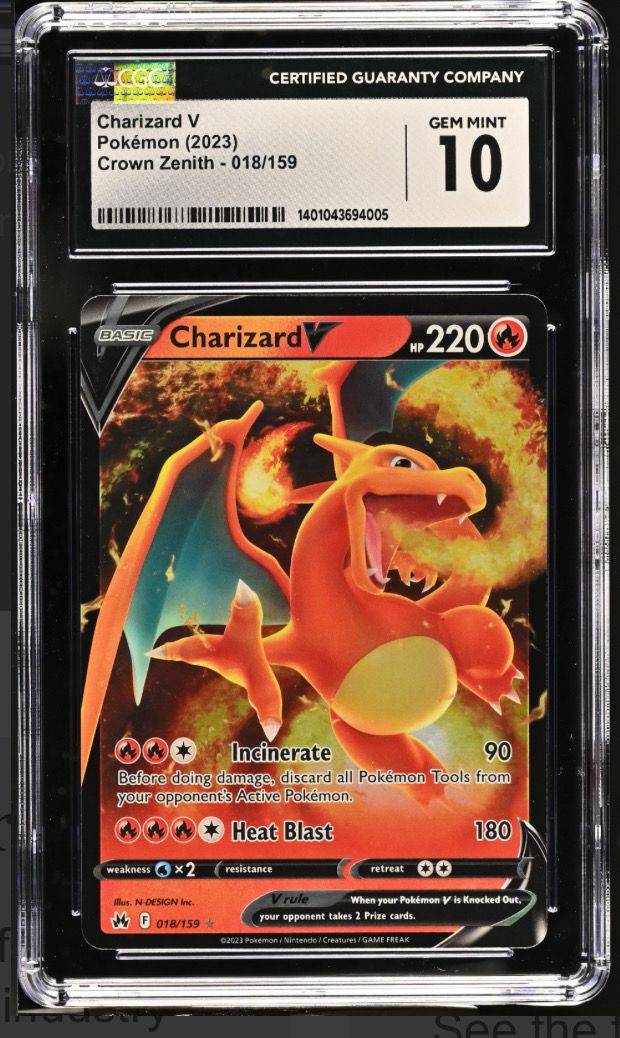 CGC 10 - Charizard V Crown Zenith