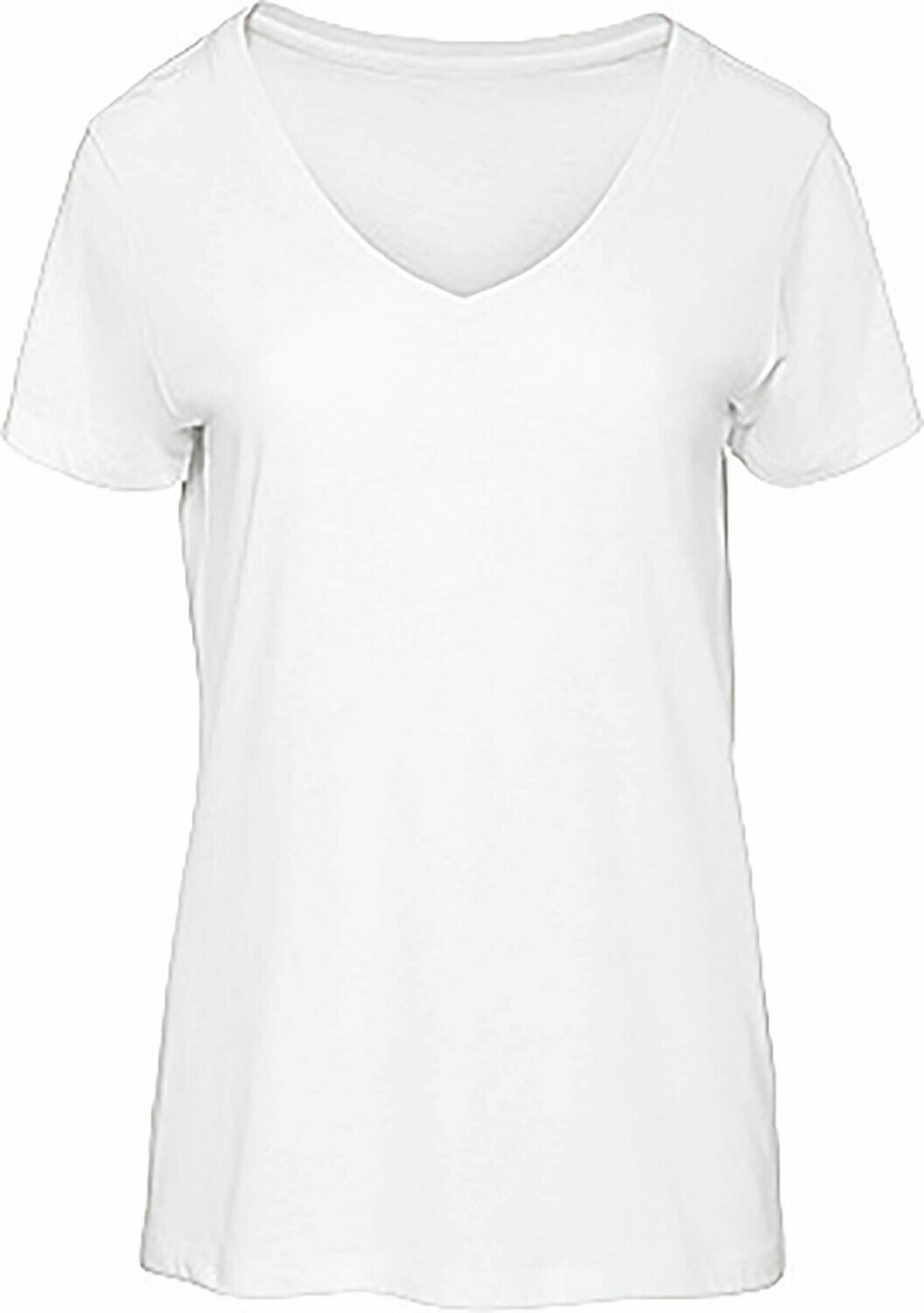 Tee-shirt B&C 100% Coton Bio Femme Col V 140gr, Coloris: Blanc, Taille: XS