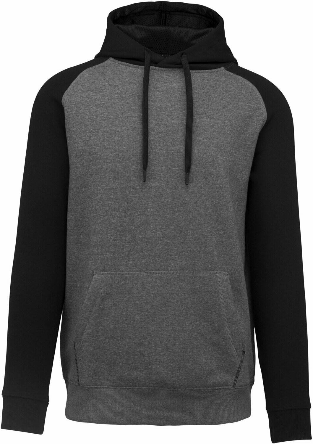Sweat-shirt capuche bicolore Enfant, Coloris: Gris / Noir, Taille: 6/8 ans