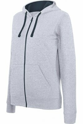 Sweat-shirt zippé à capuche contrastée Kariban femme
