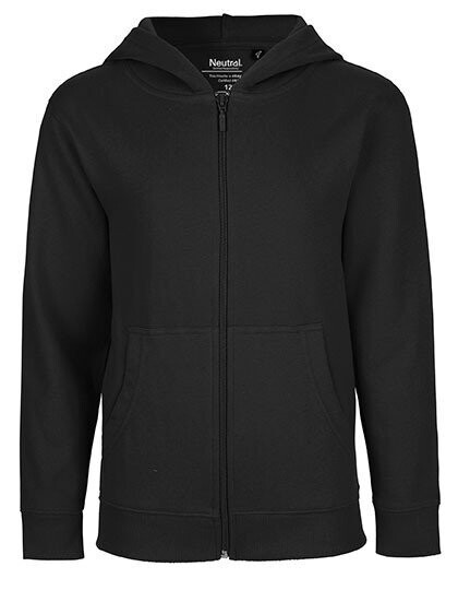 Sweat capuche zippé Femme 100% coton Bio NEUTRAL, Coloris: Noir