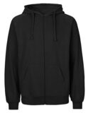 Sweat capuche zippé Homme 100% coton Bio NEUTRAL, Coloris: Noir