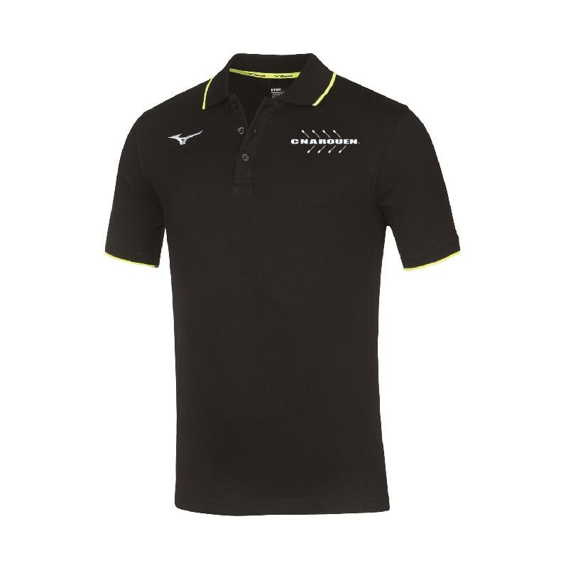 Polo coton MIZUNO coupe homme CNA ROUEN, Couleur: Noir